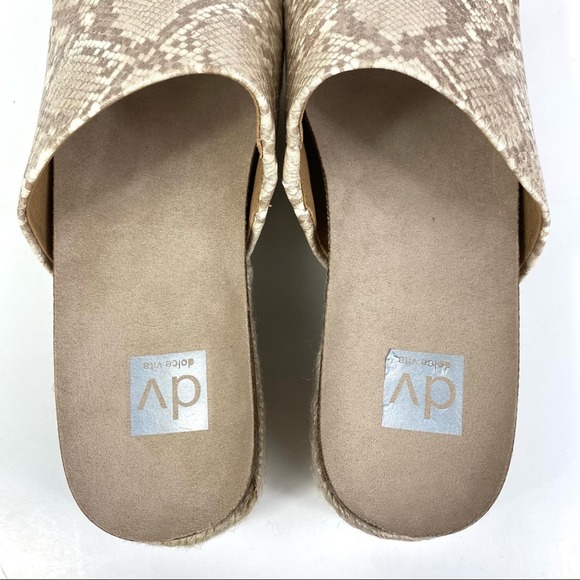 DOLCE VITA ISMERELDA SNAKE PRINT TAN AND WHITE ESPADRILLE SANDAL WOMEN’S SIZE 8M - Picture 6 of 12